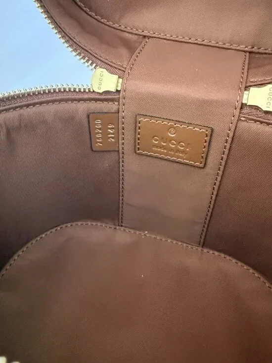 Gucci Brown Leather Bamboo Top Handle Plaque Mini Vanity Bag Cross Body - Picture 5 of 10